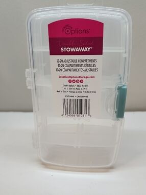 Doblo Sided Clear Stowaway Storage Box with Teal Latch